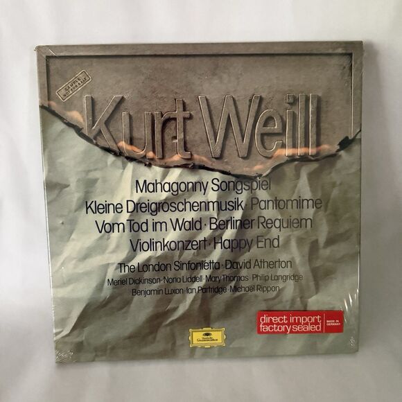 Kurt Weill - The London Sinfonietta - Collected Works VINYL LP New - Picture 1 of 6